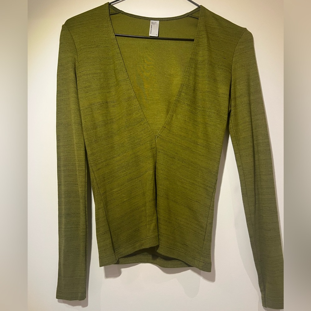 AA ponte deep v long sleeve